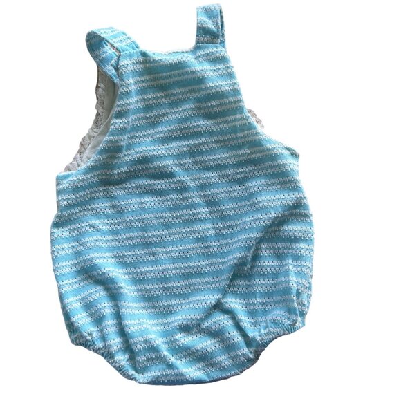 Vintage Carter's Pastel Blue Pointelle Romper 12 Months - Picture 4 of 5
